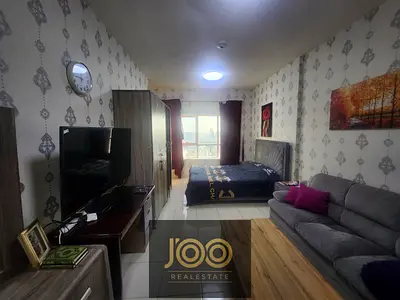 Furnished studio for rent in Orient Towers, Liwara Al Bustan, rent AED 3,000, deposit AED 500. Joo Real Estate –