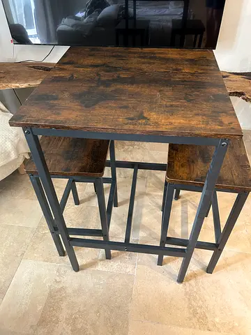 High table and two chairs