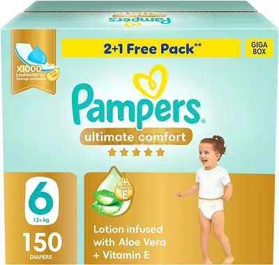 Pampers Ultimate Comfort Size 6 - 150 Diapers (Giga Pack)