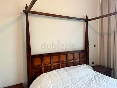 Solid Wood Four-Poster Bedframe with Headboard and mattress only
