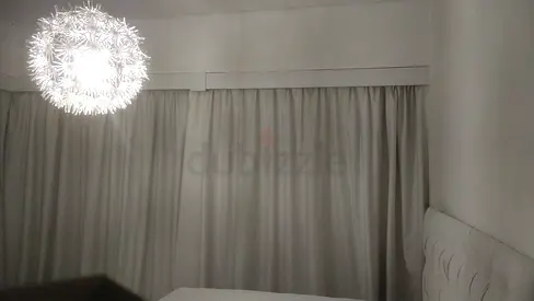 White full-length curtains with pelmet - good condition