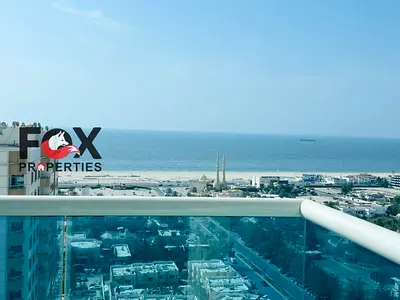 غرفتين وصالة مفروشة بالراشدية3 بإطلالة بحرية قريبة من كورنيش عجمان وشارع الشيخ خليفة وشارع الاتحاد جيم ومسبح بلكونة مطبخ مغلق