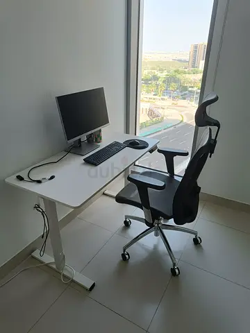 Height Adjustable Desk + Ergonomic Chair + Monitor – Clean Setup