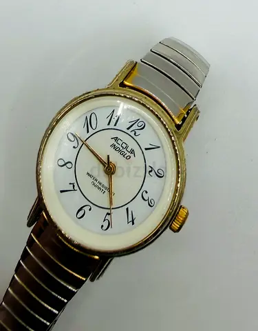 Acqua Indiglo Gold Tone Watch w Expansion Band