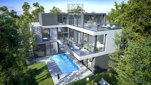 High-End 5-Bedroom With Pool Villa Nestled in Forest Landscape
