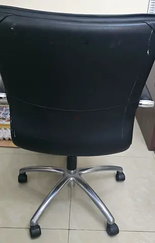 3 Black Leather Office Chairs  - Very Good Working Condition