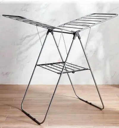 Foldable Stainless Steel Clothes Drying Rack - Lightweight, Multi-tier