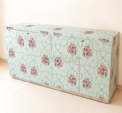 Light Wood TV Cabinet / Storage Cabinet with Four Doors