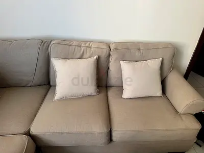 Beige 3-Seater Fabric Sofa — Good Condition