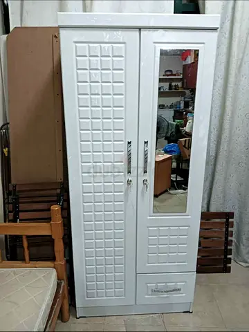White 2-Door Wardrobe Cabinet