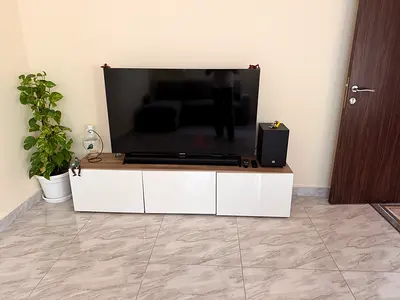 55-inch Flat Panel TV with Soundbar and Subwoofer - Good Condition