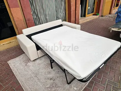 Ikea vimle two Seater Sofa bed BeiComfortable White Sofa Bed with Pull-Out Mattress - Good Condition