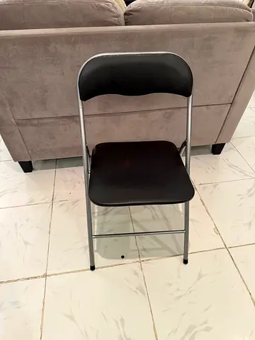 6 Foldable Black Metal Frame Dining/Extra Chair - Compact and Lightweight