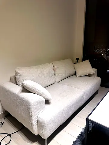 Modern 3-Seater Fabric Sofa — Beige — Good Condition — 6 Months Used