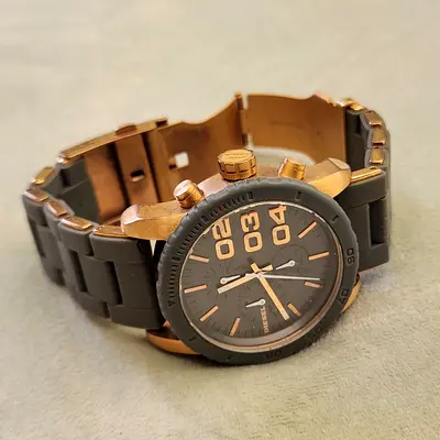 Diesel Men’s Chronograph Watch - Grey  Rose Gold, Pre-owned
