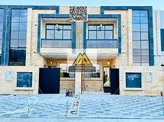 A brand-new villa for annual rent in Al Helio 2 – Ajman, located on a main road with a large setba