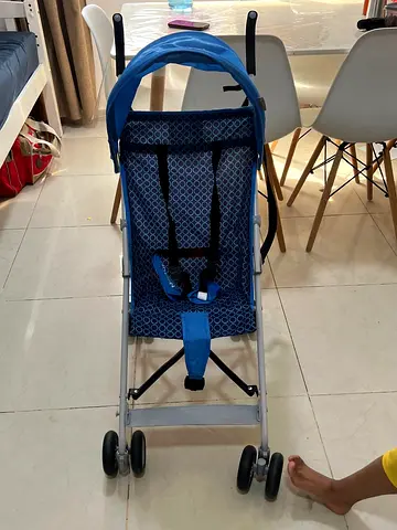 Lightweight blue umbrella stroller - compact and foldable