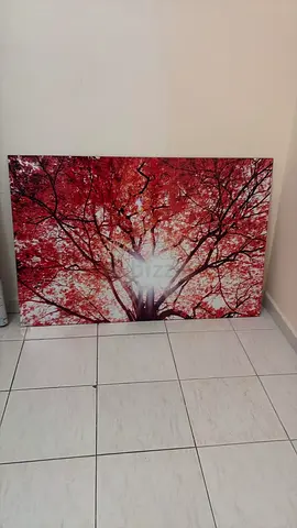 Red Autumn Tree Canvas Wall Art - Large