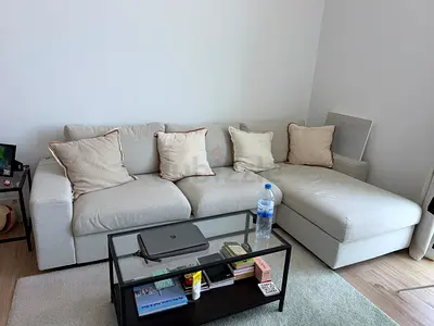 3-seat L-shape sofa bed w/storage (IKEA- VIMLE), beige
couch covers are machine washable
