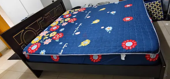 Queen bed frame with mattress - good condition