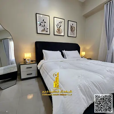 شقة فخمة غرفة وصالة ( اول ساكن ) مفروشة فرش جديد للايجار الشهرى فى عجمان - الجرف2 - بجوار مدرسة الاقصى
