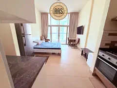 Chiller free spacious studio with kitchen appliances in al furjan Dubai