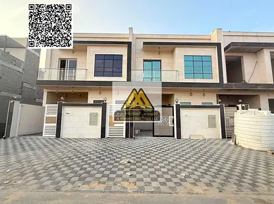 A brand-new villa for annual rent in Al Helio – Ajman, featuring a spacious modern layout with a rooftop, ideal for family living in a quiet location