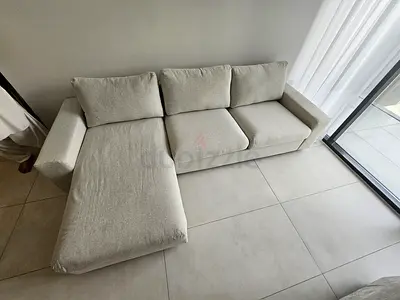 Ikea vimle L shape sofa bed Beige Light beige L-shaped 3-seater sofa with chaise