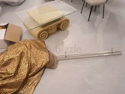 Curtain with rail + table
