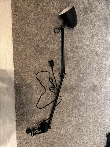 Black IKEA Adjustable Clamp Desk Lamp - Long Arm, Swivel Head