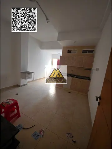 A spacious studio for annual rent in Al Nuaimiya – Ajman, located directly on Kuwait Street in a lively area close to all services, offered at a very