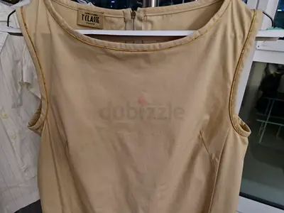 Beige Sleeveless Cotton Tank Top - Size M (lightly used)