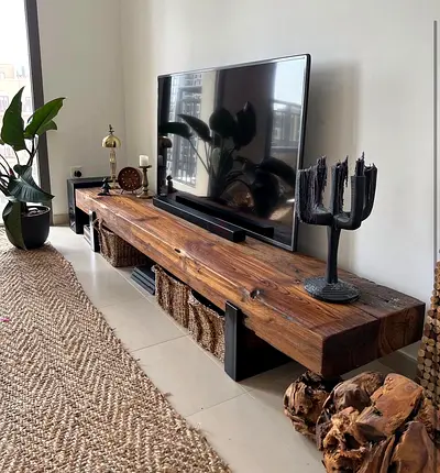 Custom-Made Solid Wood TV Console – Premium Design