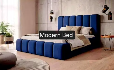 New Latest Design King Size Luxury Velvet Bed Including Spring Mattress