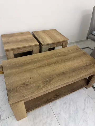 Wooden Nesting Coffee Tables - Set of 3, Oak Finish