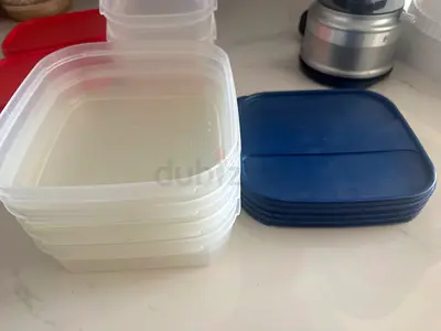Set of Small Plastic Food Storage Containers with Lids