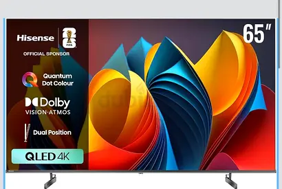 Hisense 65 inch QLED Smart TV E7N-Quantum Dot Colour, AI Picture, Dolby Vision, Dolby Atmos, Share t