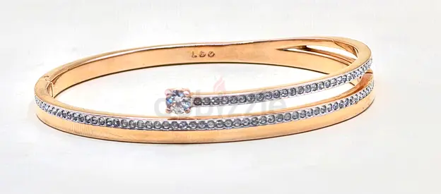 Swarovski Fresh bangle Round cut, White, Rose gold-tone plated