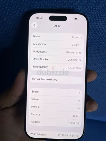 iPhone 16 pro 128gb display changed