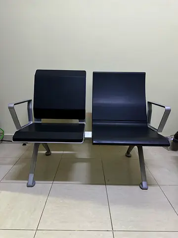 Metal linked waiting room/airport bench - 2 seats