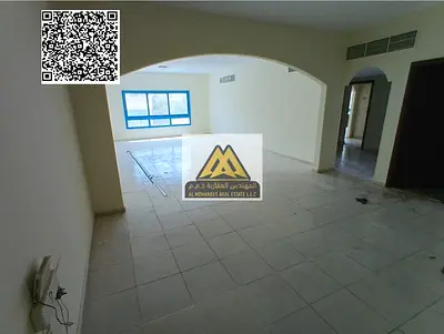شقة للإيجار السنوي في الرميلة 1 عجمان، تتميز بمساحات واسعة وتصميم مريح مع غرف ماستر وخدمات متكاملة، بالقرب من كورنيش عجمان في موقع حيوي مناسب للعائلات