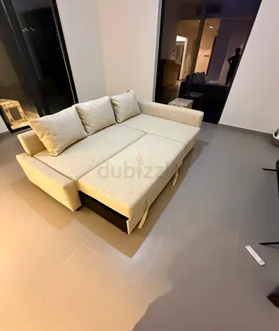 Ikeam frighten L shaped sofa in beige color with storage space in excellent condition