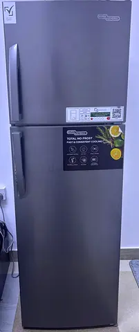 Used Double-Door Refrigerator - Top Freezer, Stainless Finish