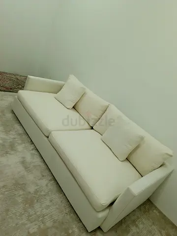 Cream color crate and barrel 3 seater sofa for sale