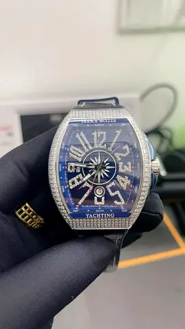 Franck Muller Vanguard Yachting stones Bezel Master Copy Mens Watch - Blue Dial