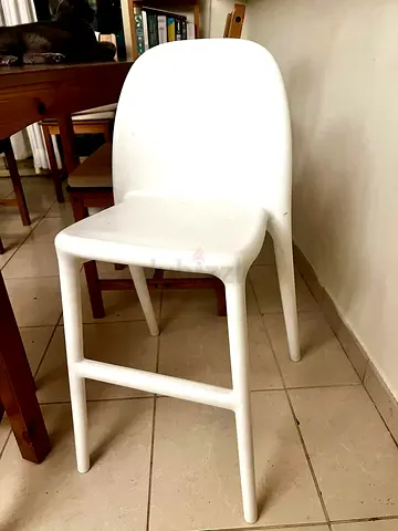 White Modern Plastic Dining Chair - Stackable Style