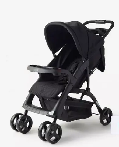 Juniors Bailey Deluxe Stroller with Push Button Folding System, Metal Frame and Wheel Lock
