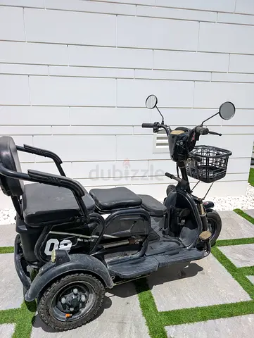 3-Wheel Electric Scooter with Rear Seat and Front Basket