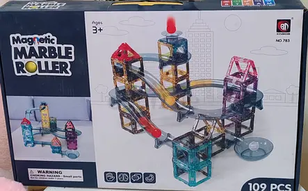 Magnetic Marble Roller 109 PCS - Magnetic Building Tracks Set (Ages 3+)