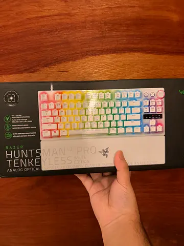 Razer Huntsman V2 Analog Optical Mechanical Keyboard (White, RGB) gaming keyboard